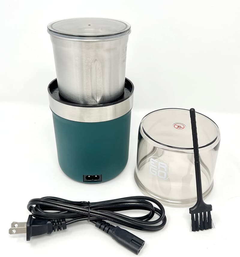 Electric Herb Grinder with Removable Stainless Cup & Pollen Brush