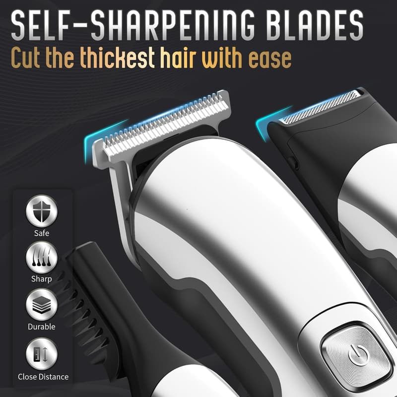 Waterproof Electric Beard Trimmer Grooming Kit for Men