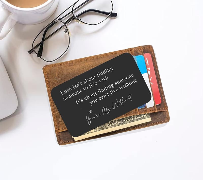 Sentimental Engraved Wallet Insert Card for Men - Valentine's Day