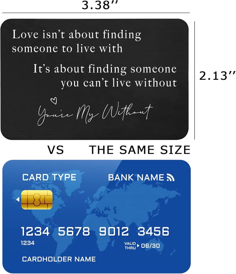 Sentimental Engraved Wallet Insert Card for Men - Valentine's Day