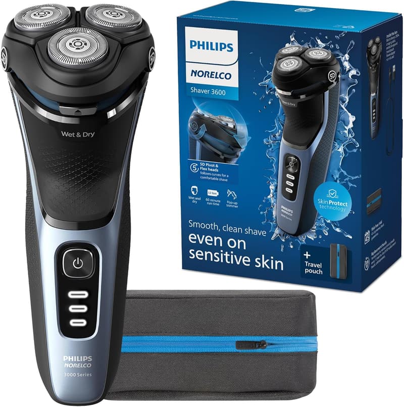 Philips Norelco S3243/91 Wet & Dry Electric Shaver with Pouch