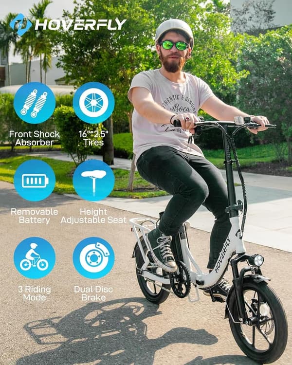 Folding Electric Bike for Adults with Removable Battery, 28 Miles Range