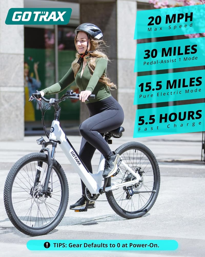 Adult Electric Bike with 500W Motor, 30-Mile Range, 7-Speed