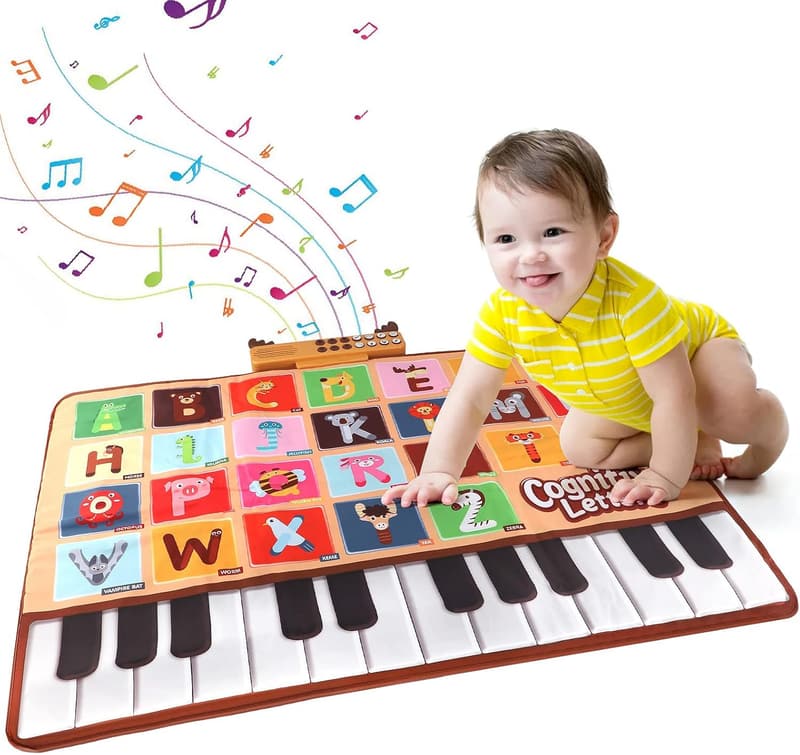 Musical Keyboard Baby Play Mat with 26 Letters for Toddlers