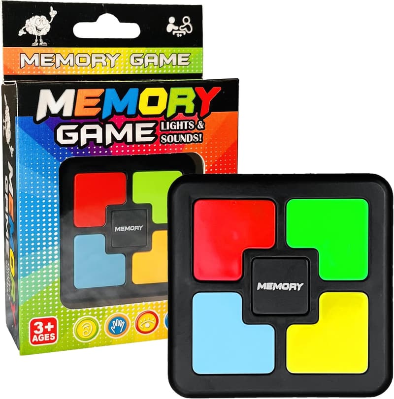 Colorful Memory Game with Lights & Sounds - Handheld Quiz Toy
