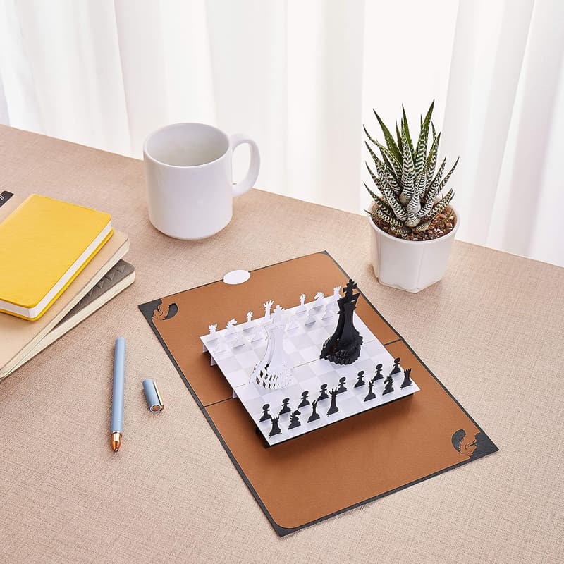 Chess Birthday Pop-Up Card for Dad and Son with Envelope