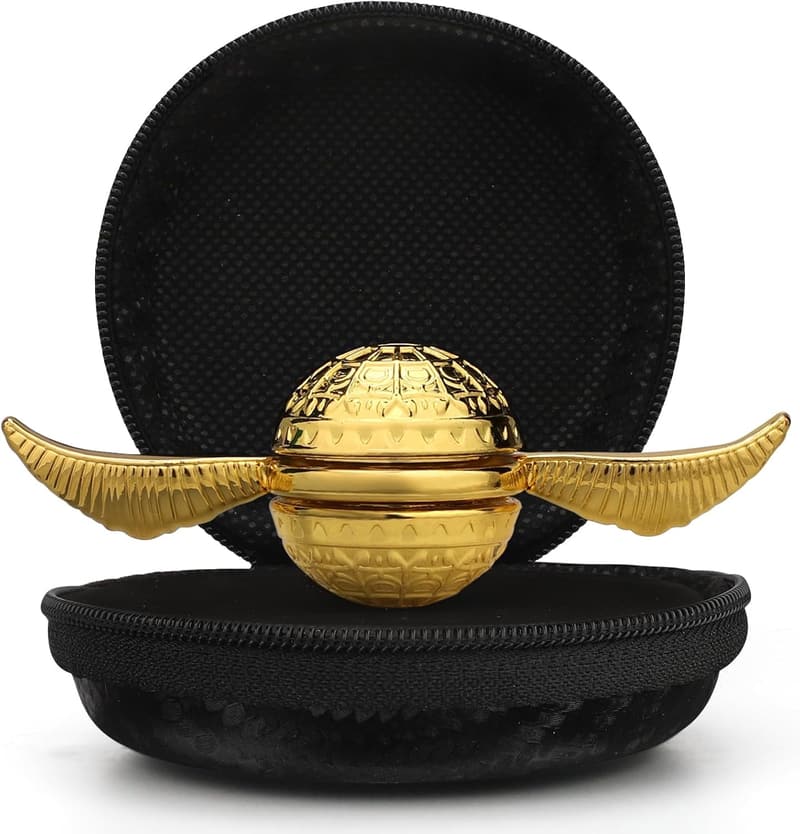 Golden Sphere Fidget Spinner Toy - Metal Desk Gift for Kids & Adults