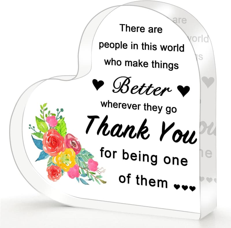 Inspirational Acrylic Heart Keepsake – Thank You Gift for Employees