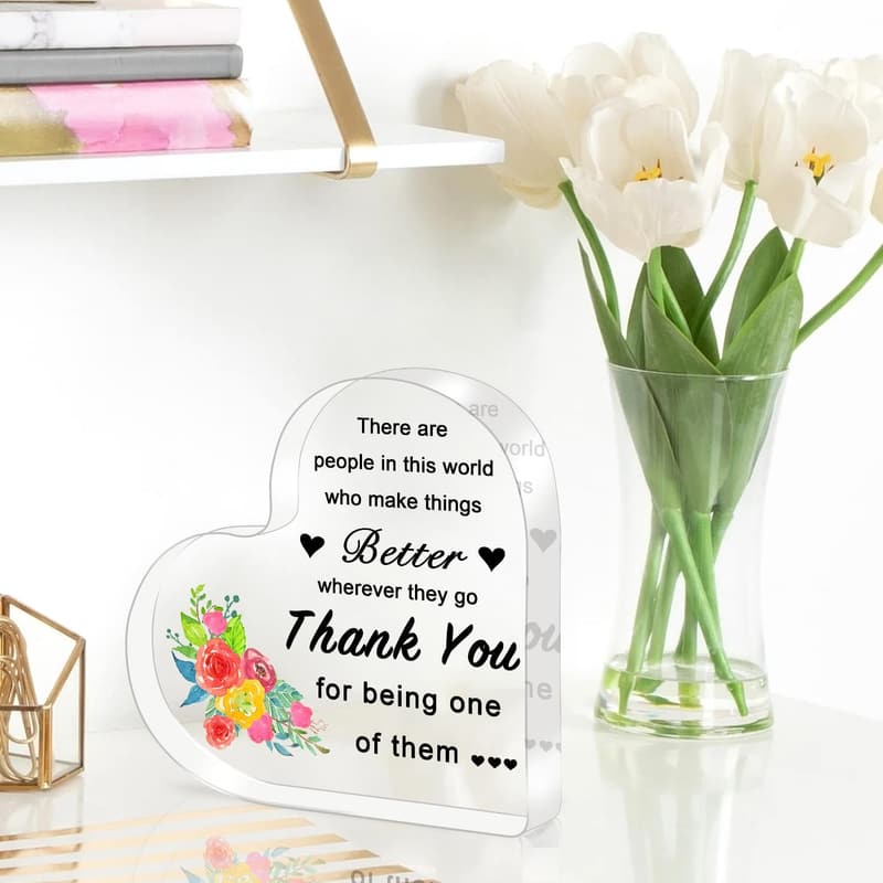 Inspirational Acrylic Heart Keepsake – Thank You Gift for Employees