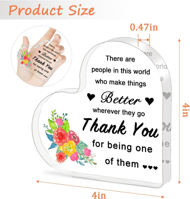 Inspirational Acrylic Heart Keepsake – Thank You Gift for Employees