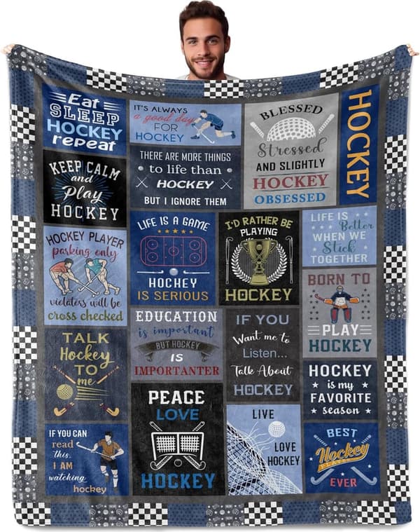 Unique Hockey Blanket Gift for Ages 8-12, 50
