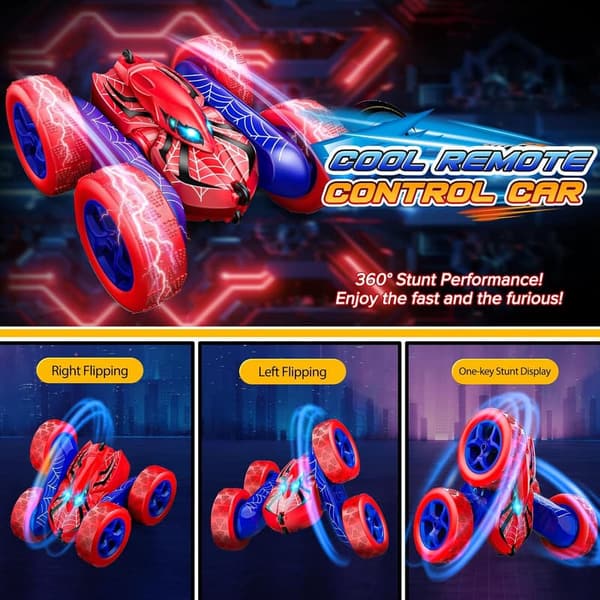 360° Rotating 4WD RC Car for Boys, Rechargeable Stunt Toy