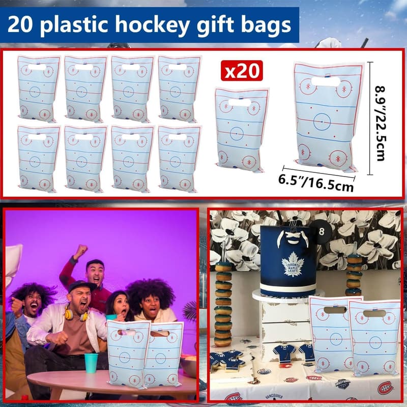 Hockey Birthday Party Favors - Keychains, Stickers & Mini Foam Fingers