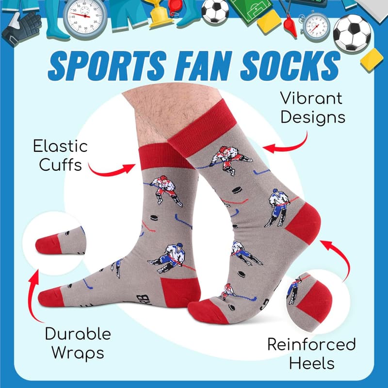 Sports Gifts for Him and Her - Baseball, Basketball, Soccer Socks