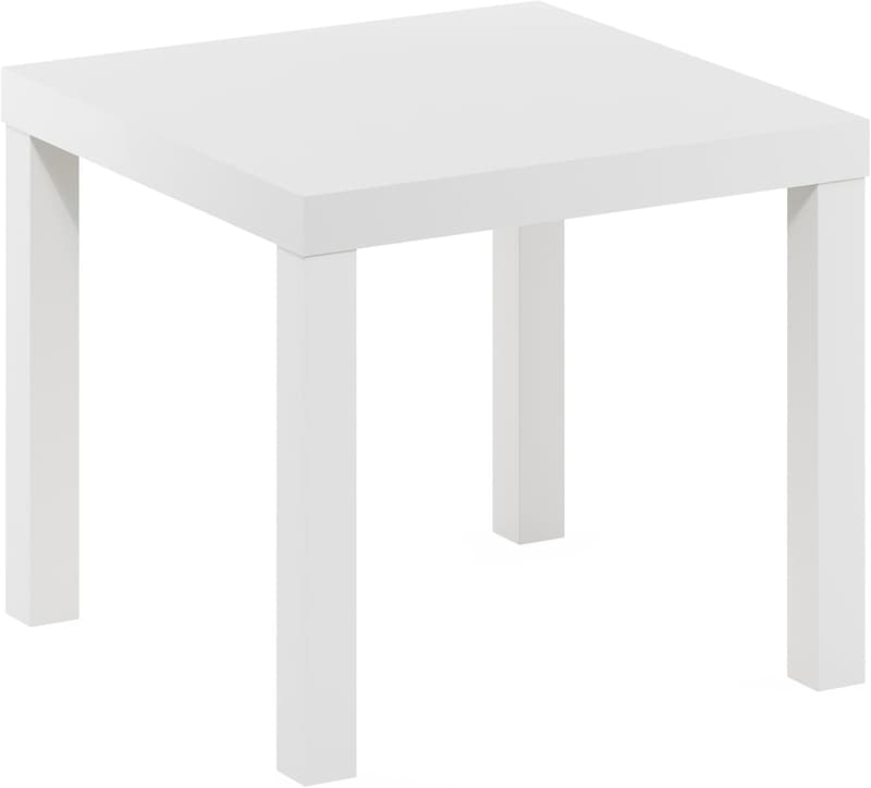 Furinno Classic White Square Parsons Side Table