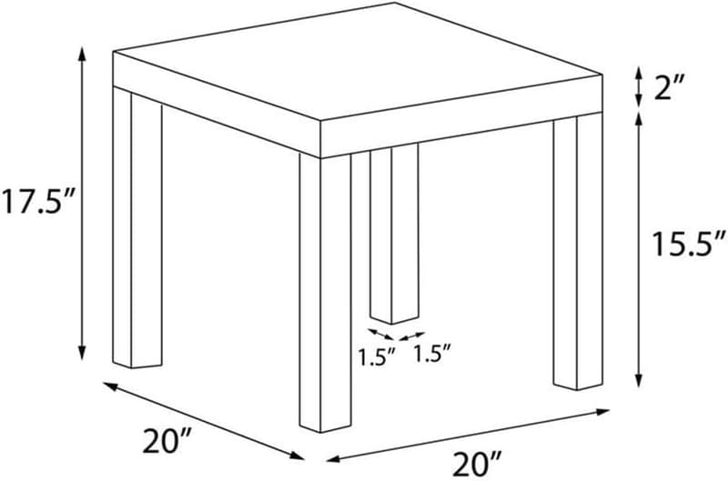 Black Oak End Table for Living Room - Ameriwood Home Parsons