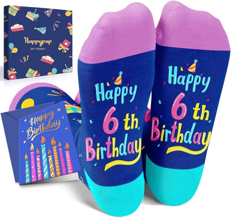 Birthday Gift Box - Fun Socks for Kids Ages 3-12