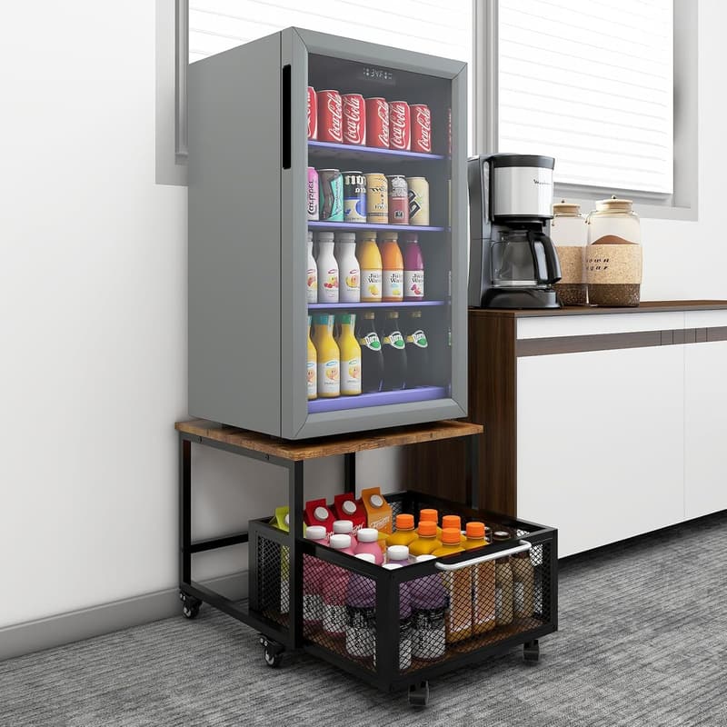 Fridge Stand Organizer with Drawer for Home Office & Dorm