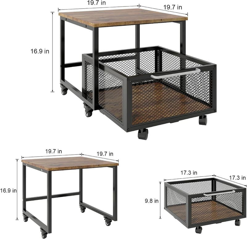 Fridge Stand Organizer with Drawer for Home Office & Dorm