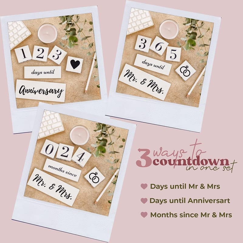 Engagement Countdown Calendar Block for Couples