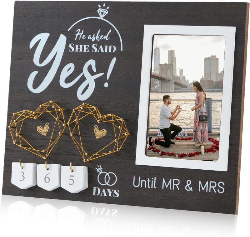 Engagement Countdown Calendar Picture Frame for Couples