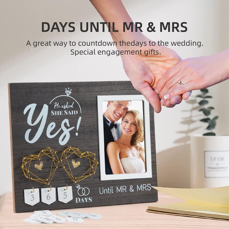 Engagement Countdown Calendar Picture Frame for Couples