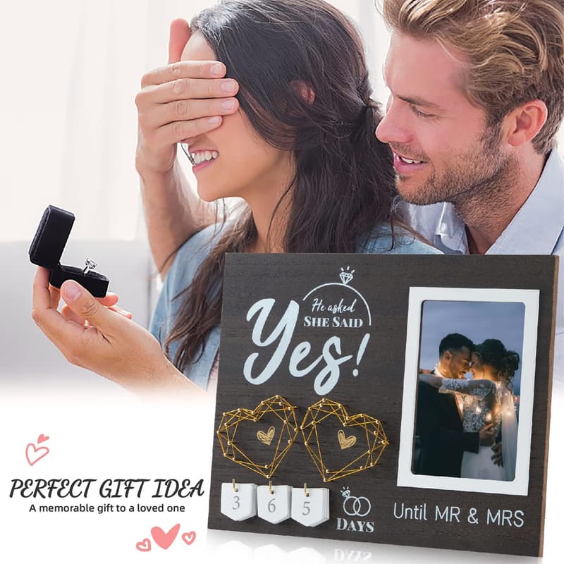 Engagement Countdown Calendar Picture Frame for Couples