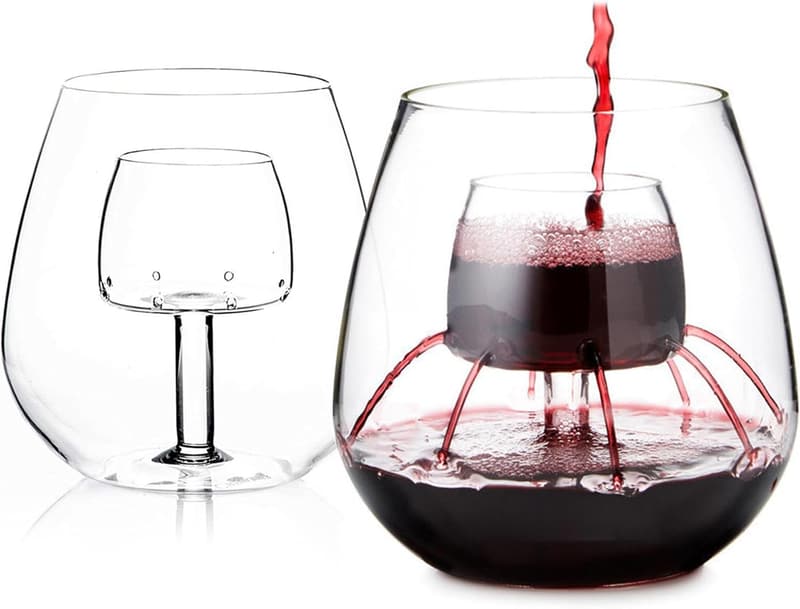 Patented Stemless Aerating Wine Glasses (Set of 2)