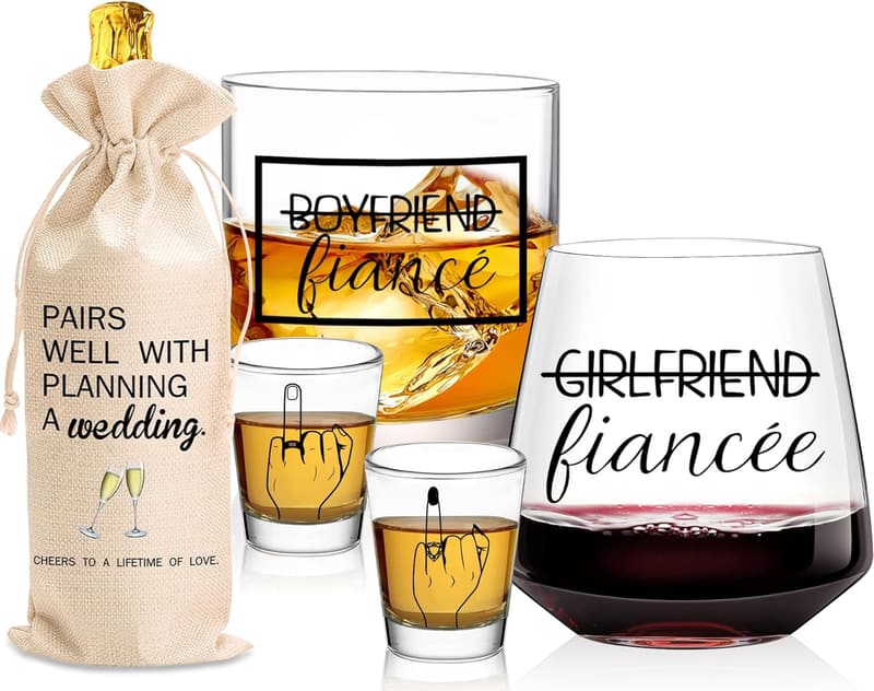 Engagement Gift Set: 5-Piece Ring Finger Decor for Couples