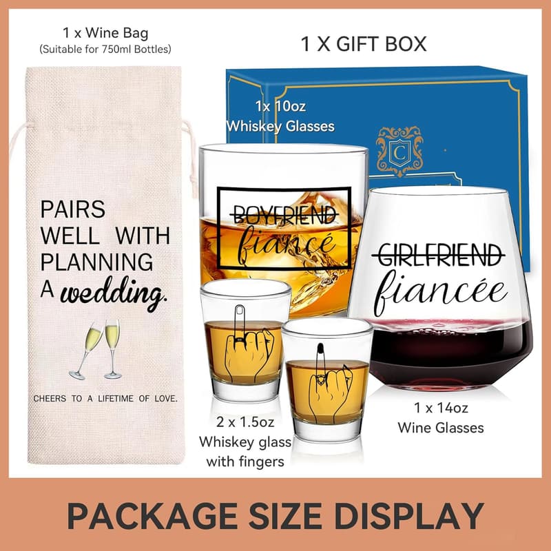 Engagement Gift Set: 5-Piece Ring Finger Decor for Couples