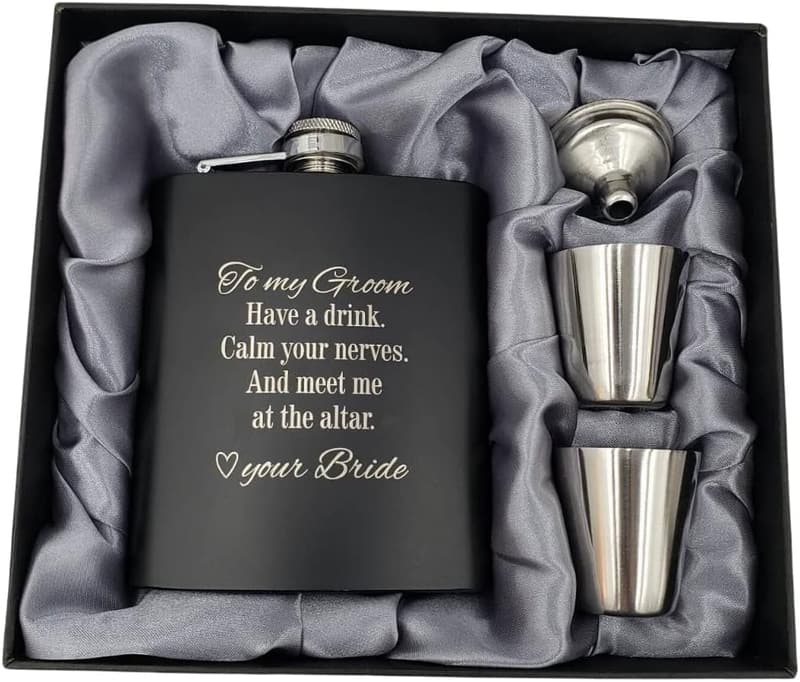 Groom's Hip Flask - Wedding Day Gift from Bride