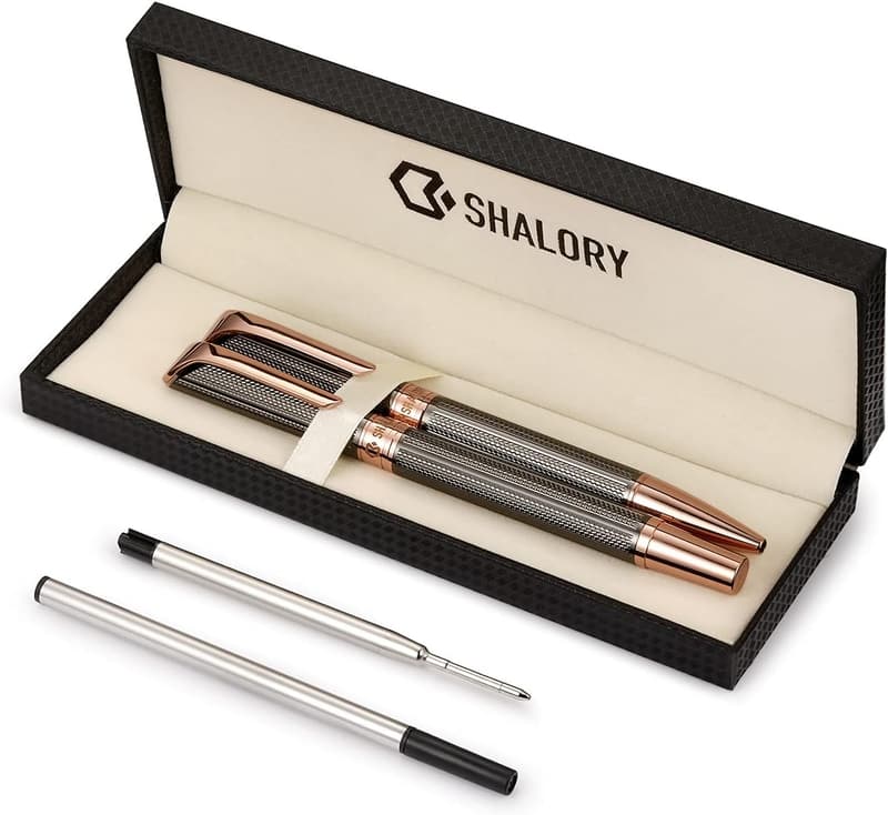 Stylish Engraved Metal Pen Set - Smooth Writing Gift (2 Pens)