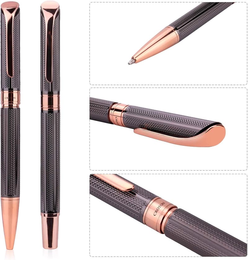 Stylish Engraved Metal Pen Set - Smooth Writing Gift (2 Pens)