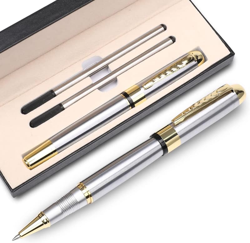 Luxury Ballpoint Pen Gift Set for Men & Women - Silver