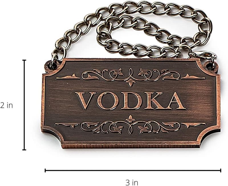 Copper Decanter Tags Set of 8 - Ideal Gift for Dad