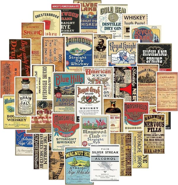 Vintage Wine Bottle Stickers - 100 Pcs for Crafts and Decor