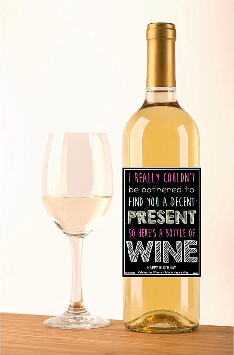 Funny Birthday Wine Bottle Labels - Set of 12