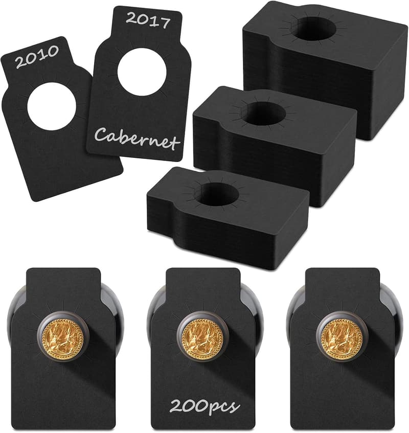 200 Reusable Double-Sided Wine Bottle Tags - 200 Pieces