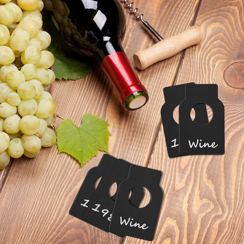 200 Reusable Double-Sided Wine Bottle Tags - 200 Pieces