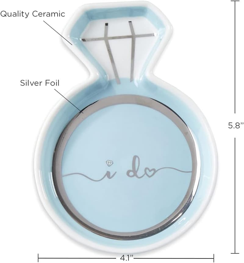 Bridal Shower Ceramic Jewelry Holder Dish, 