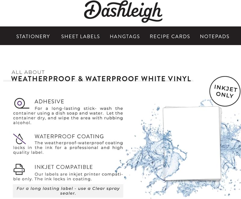 40 Weatherproof Wine Bottle Labels - 4x5 inches