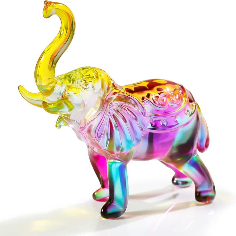 Handmade Crystal Elephant Figurine for Women’s Gifts