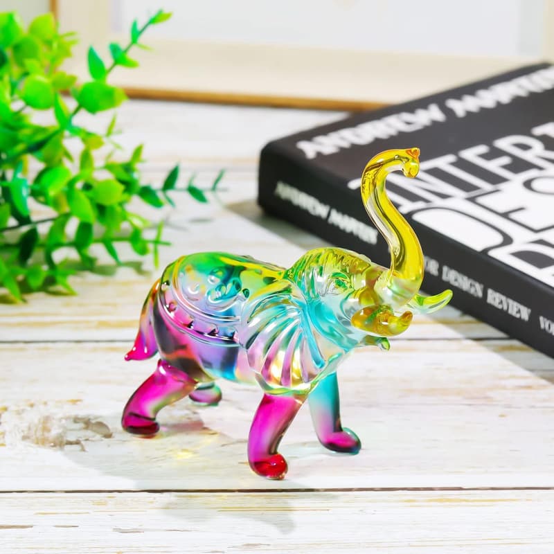 Handmade Crystal Elephant Figurine for Women’s Gifts