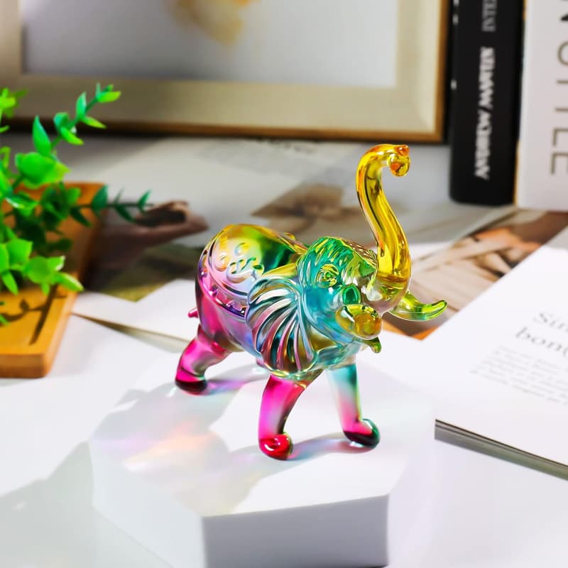 Handmade Crystal Elephant Figurine for Women’s Gifts
