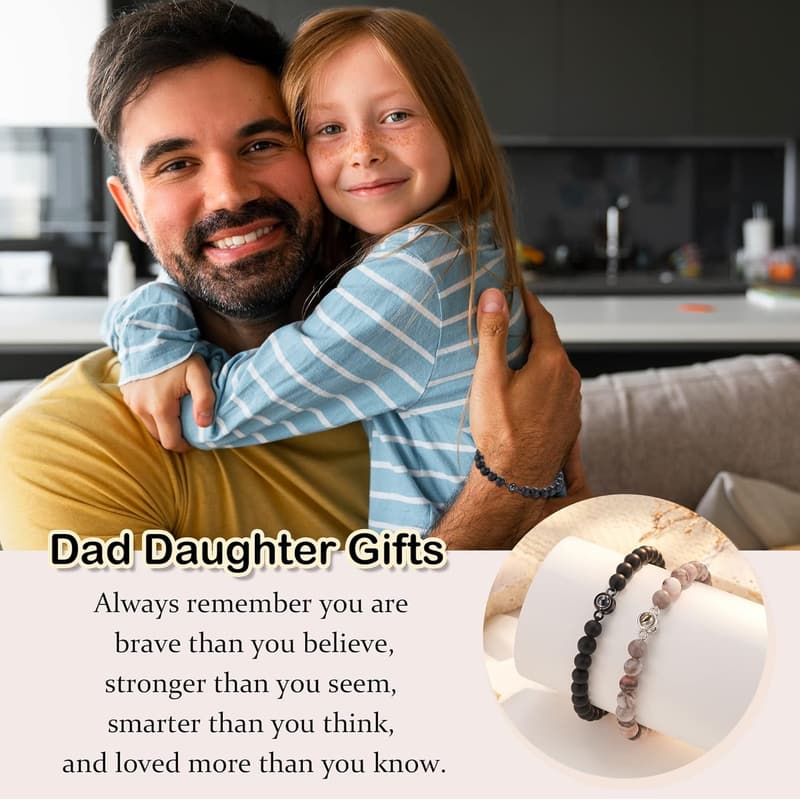 Dad & Daughter Adjustable Love You Projection Bracelets Set