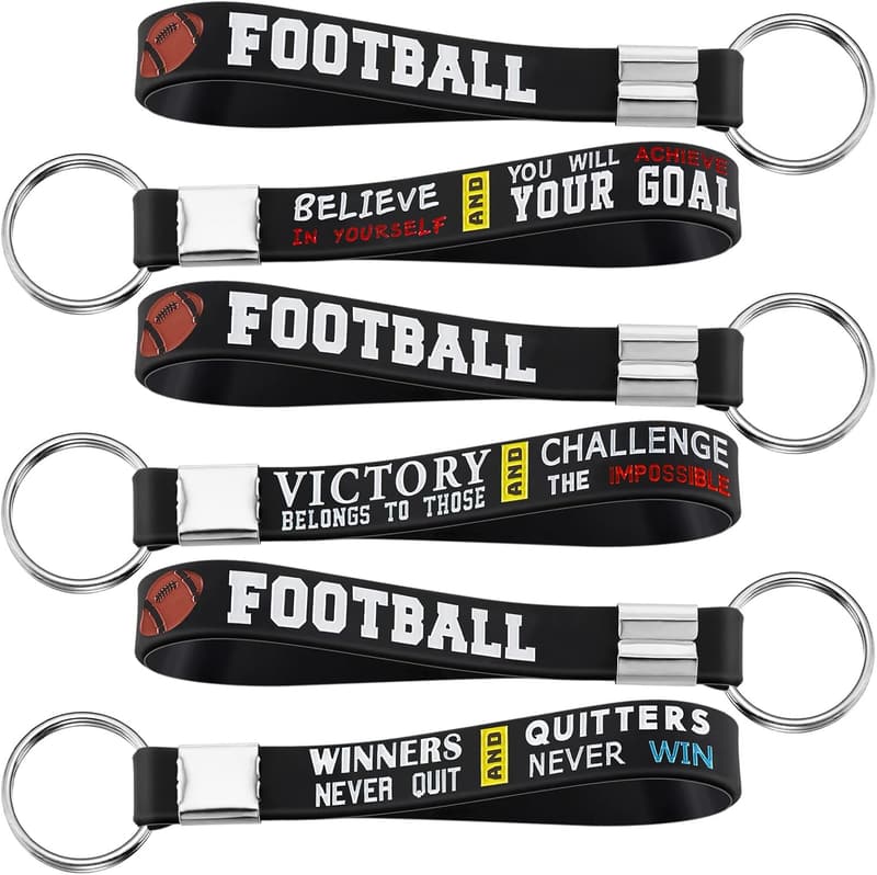 Football Party Favors - 24 Silicone Keychains for Graduates