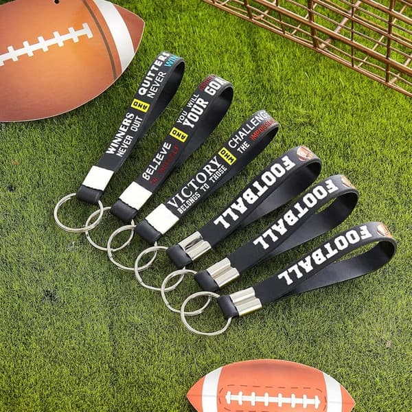 Football Party Favors - 24 Silicone Keychains for Graduates