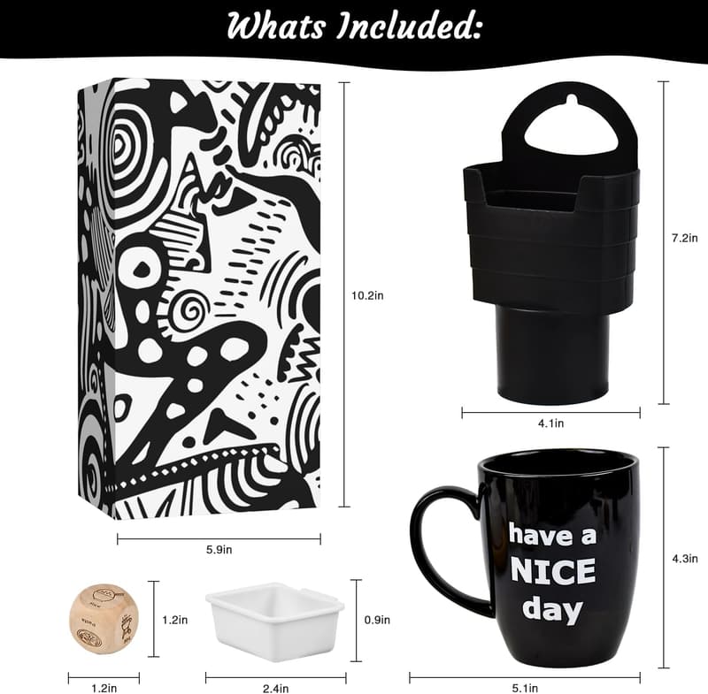 Funny Coffee Mug & French Fry Holder Set - Gag Gifts for Adults