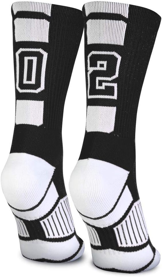 Custom Team Performance Socks - Black | Choose Your Number