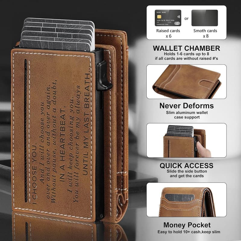 Valentine's Day Smart RFID Blocking Wallet for Husband or Boyfriend